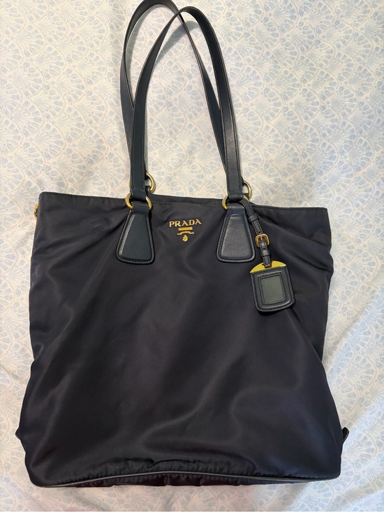 Prada Handbags - RARE Prada Tessuto Nylon Side zip Tote Bag with Leather Trim